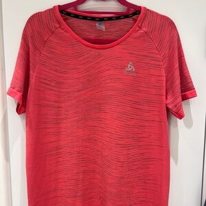 Odlo Women’s Coral Short Sleeve Performance Athletic Ceramicool Shirt (XL)